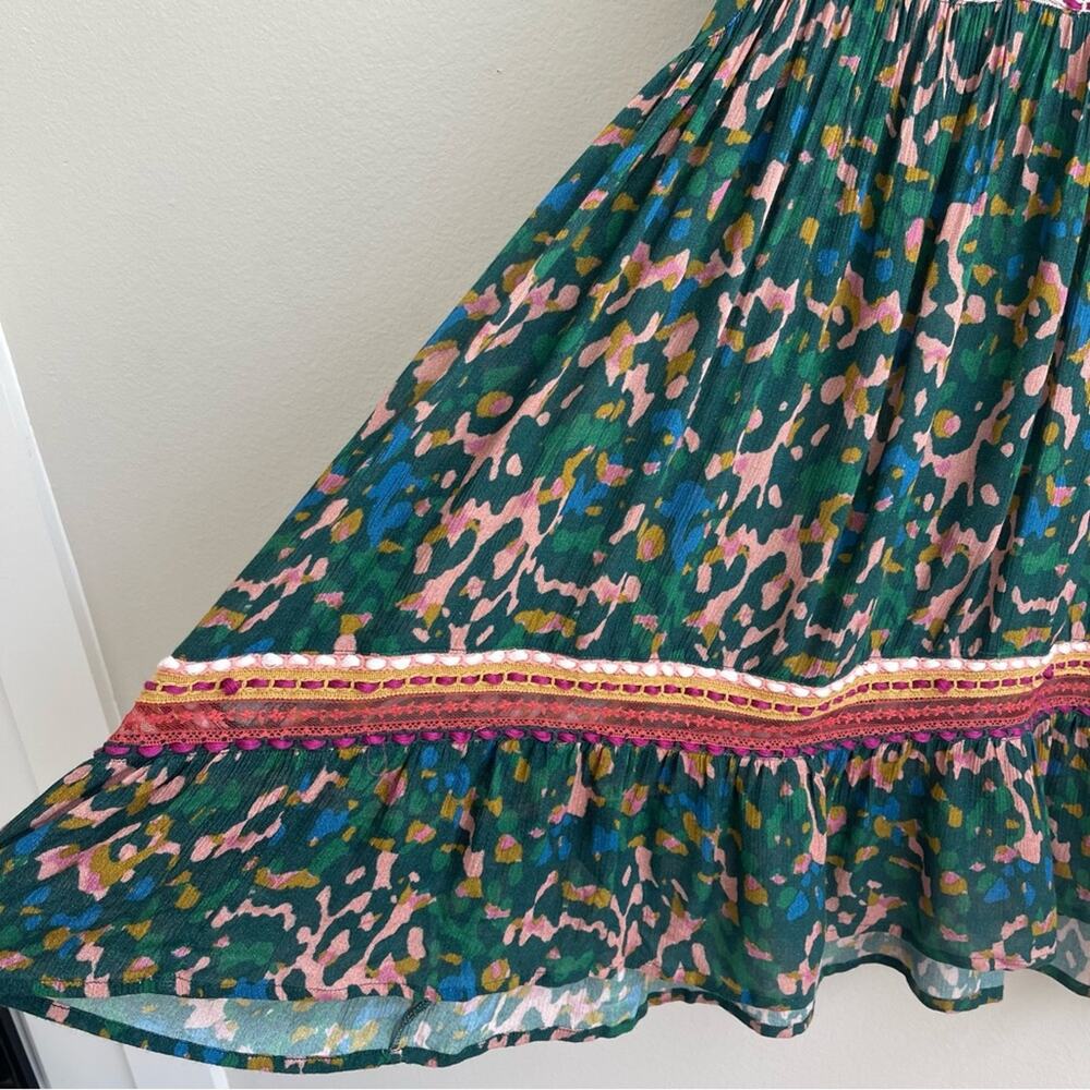 Anthropologie Bl-nk London Veyra Dress in Green Animal Print Medium - Picture 7 of 7